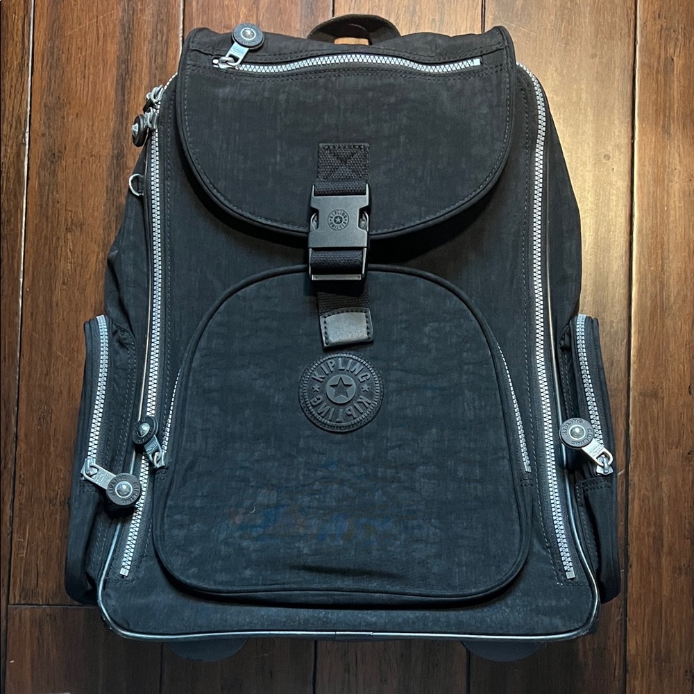 Kipling Black Rolling Backpack
